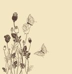 矢量手绘鲜花