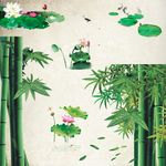 竹子荷花