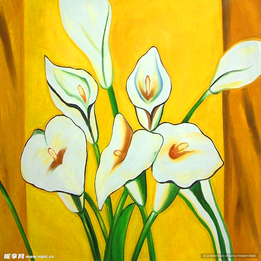 白色马蹄莲油画装饰画