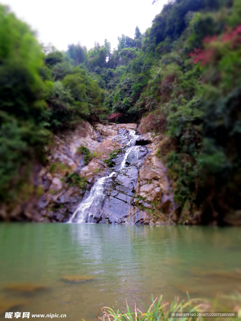 山水 大山里 瀑布