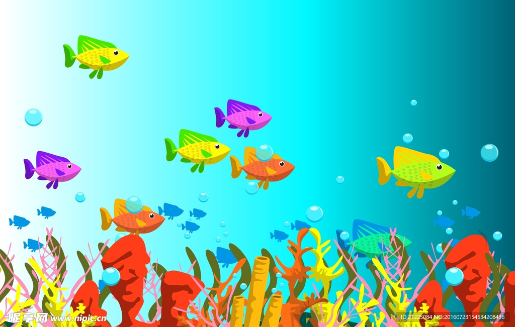 珊瑚海底矢量素材