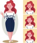 卡通女士表情素材