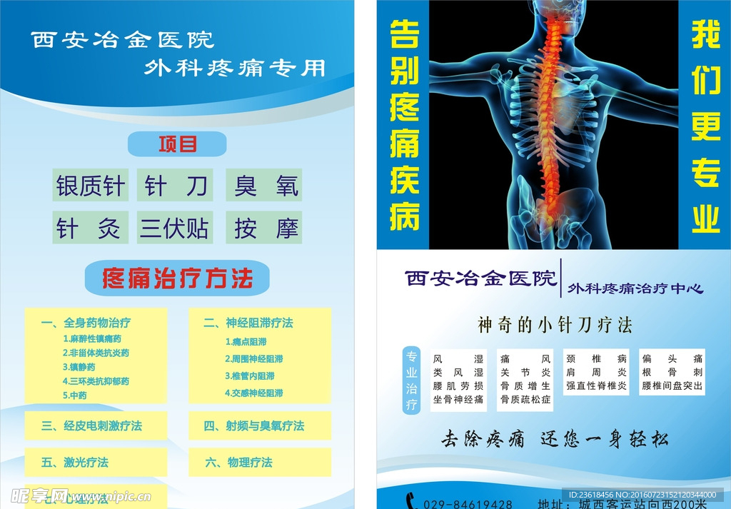 医院疼痛彩页