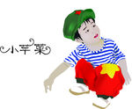 带军帽的小孩
