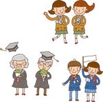 毕业啦 卡通学生