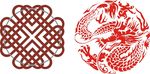 心形中国结 圆形龙素材