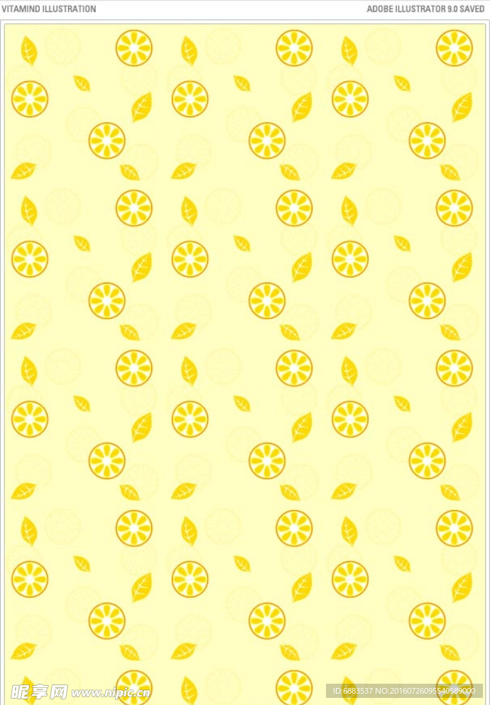 矢量柠檬底花纹