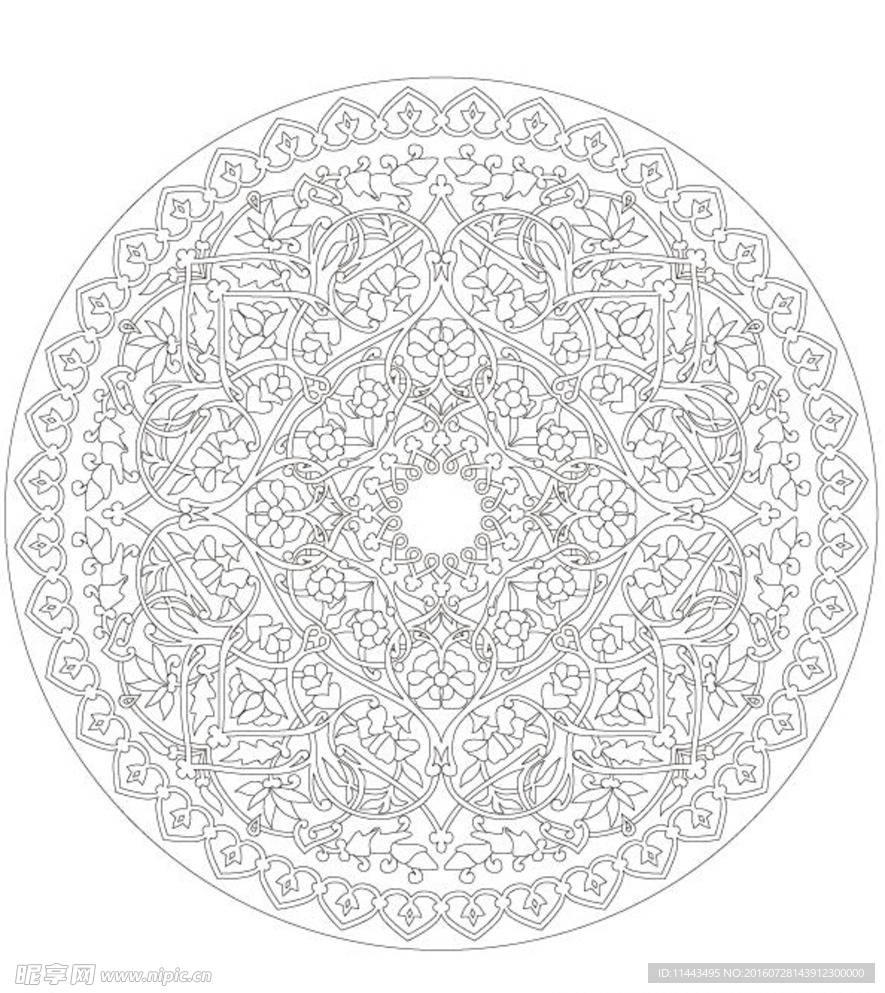 圆形装饰花纹矢量图