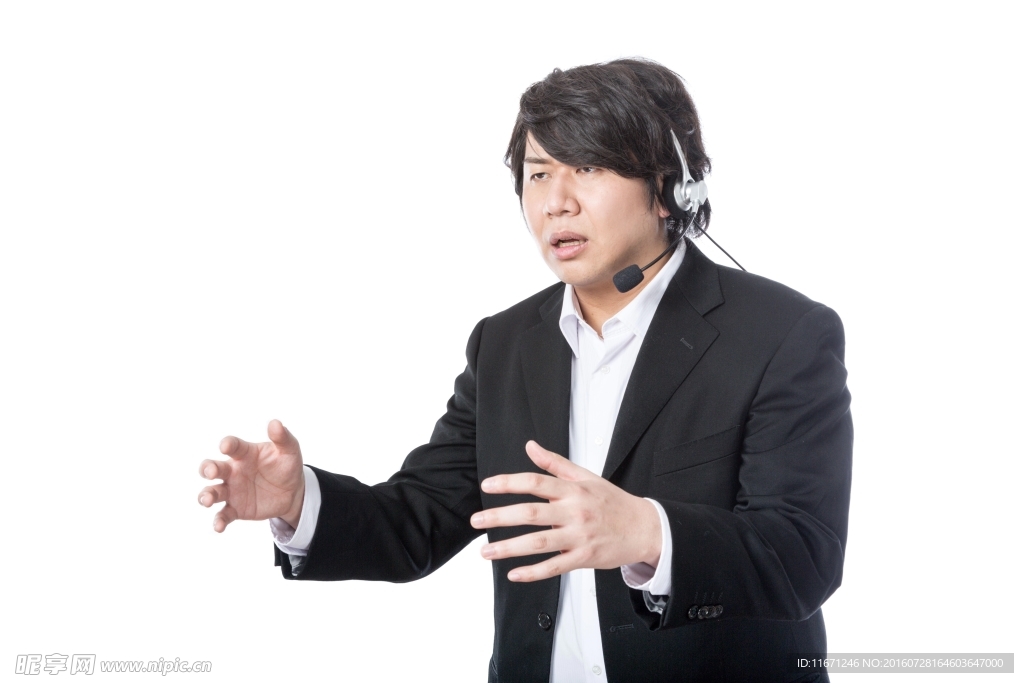 戴扩音器的男人