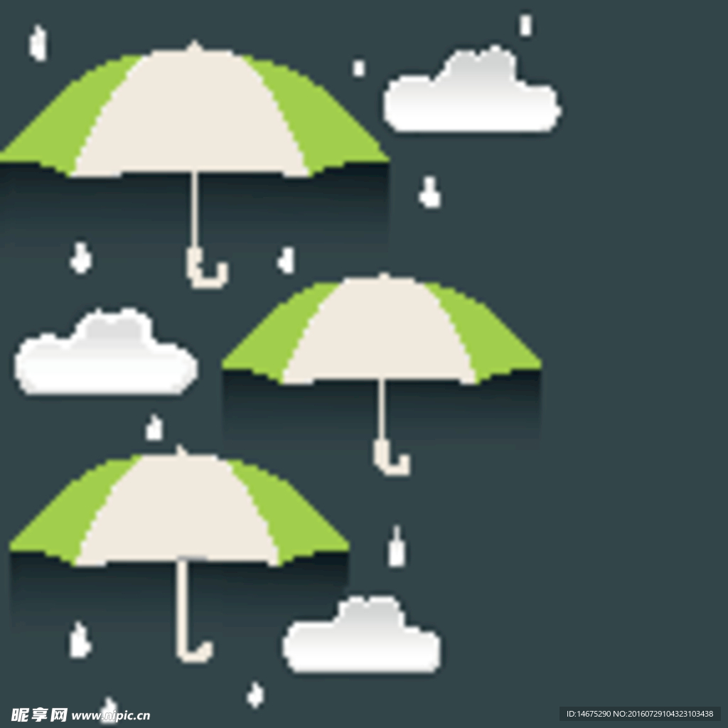 雨天主题剪纸背景