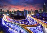 城市夜景 立交桥
