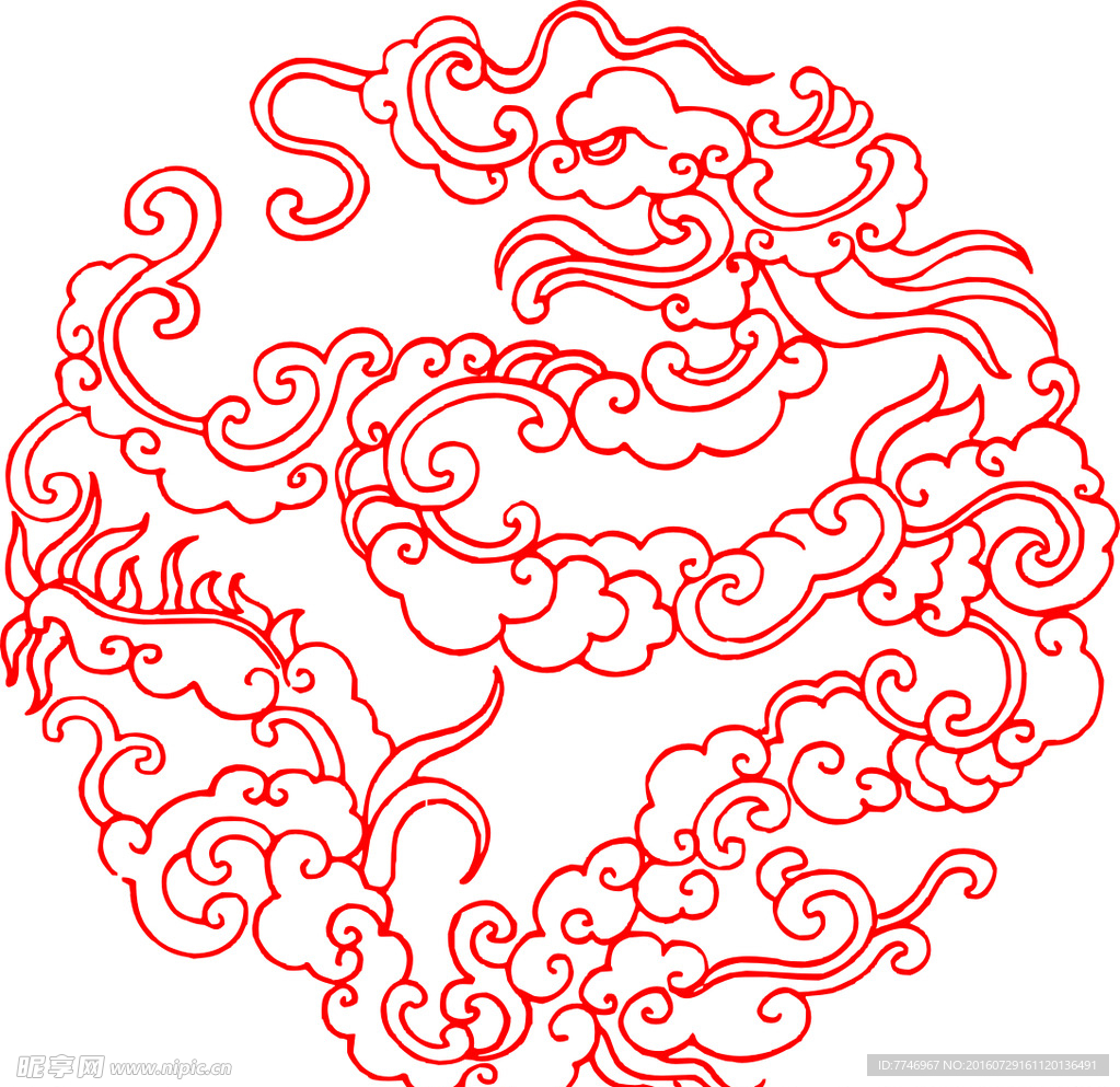 祥云窗花图案矢量设计