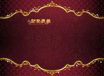 金色底纹 褐色背景 欧式花纹边