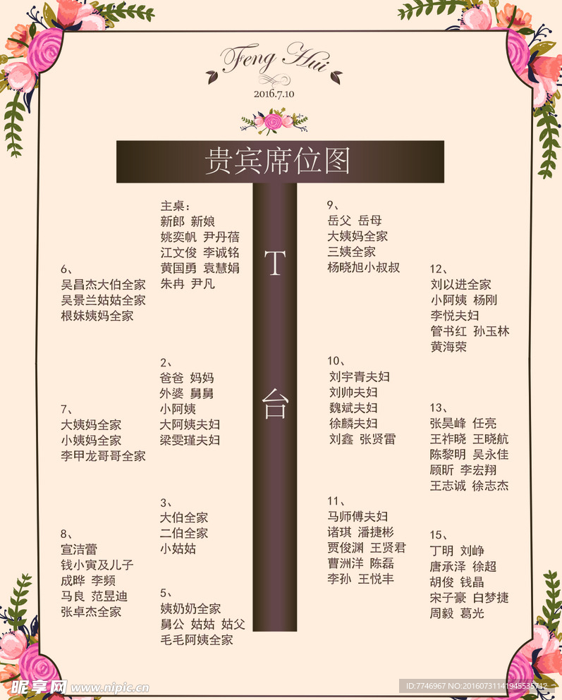 韩式小清新婚礼席位图
