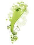绿色圆形藤类植物花纹矢量素材