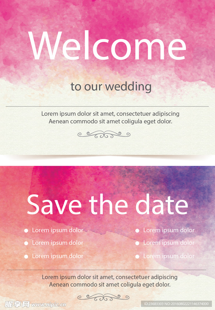 水彩婚礼海报素材