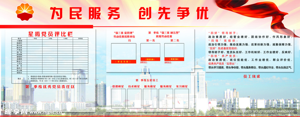 公司评比展板