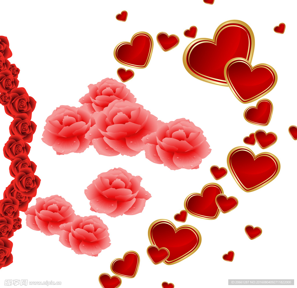 玫瑰花组成的心形图案创意高清jpg图片免费下载_编号153hldrez_图精灵