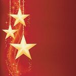 红色背景金色五角星吊饰
