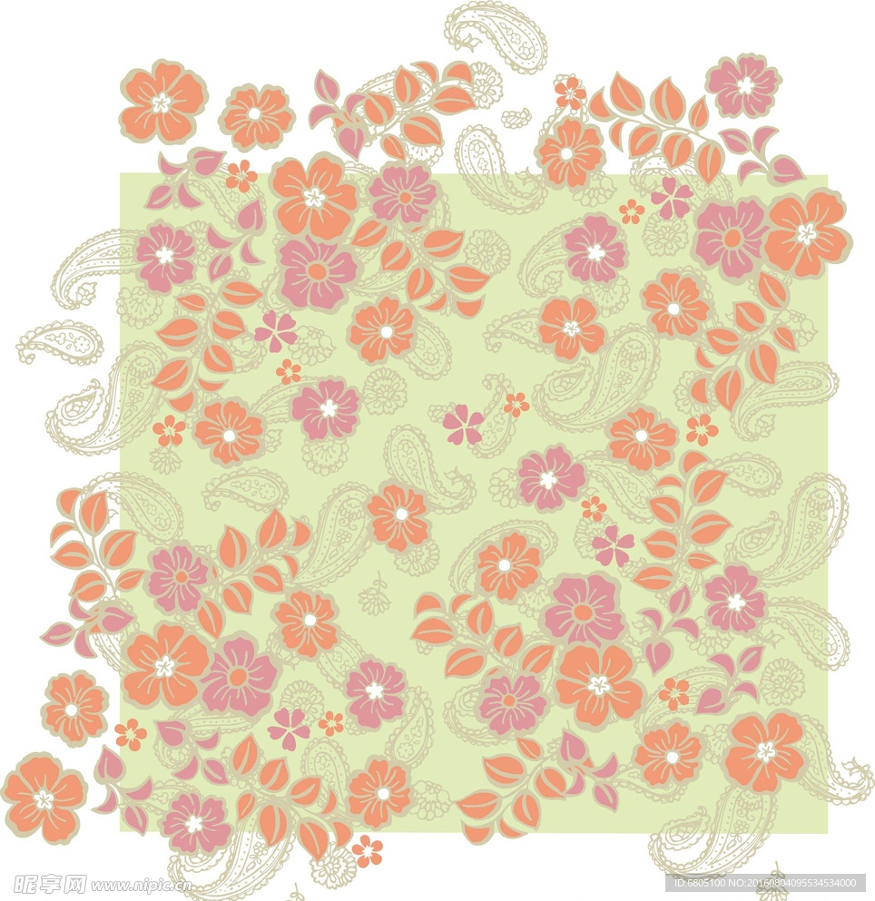 矢量循环花朵背景底纹
