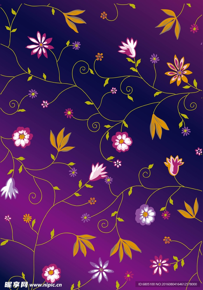 矢量花纹花朵背景底纹