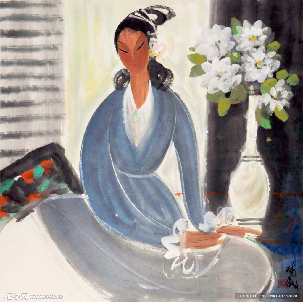 林风眠 仕女