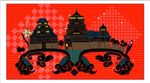 建筑剪影花纹