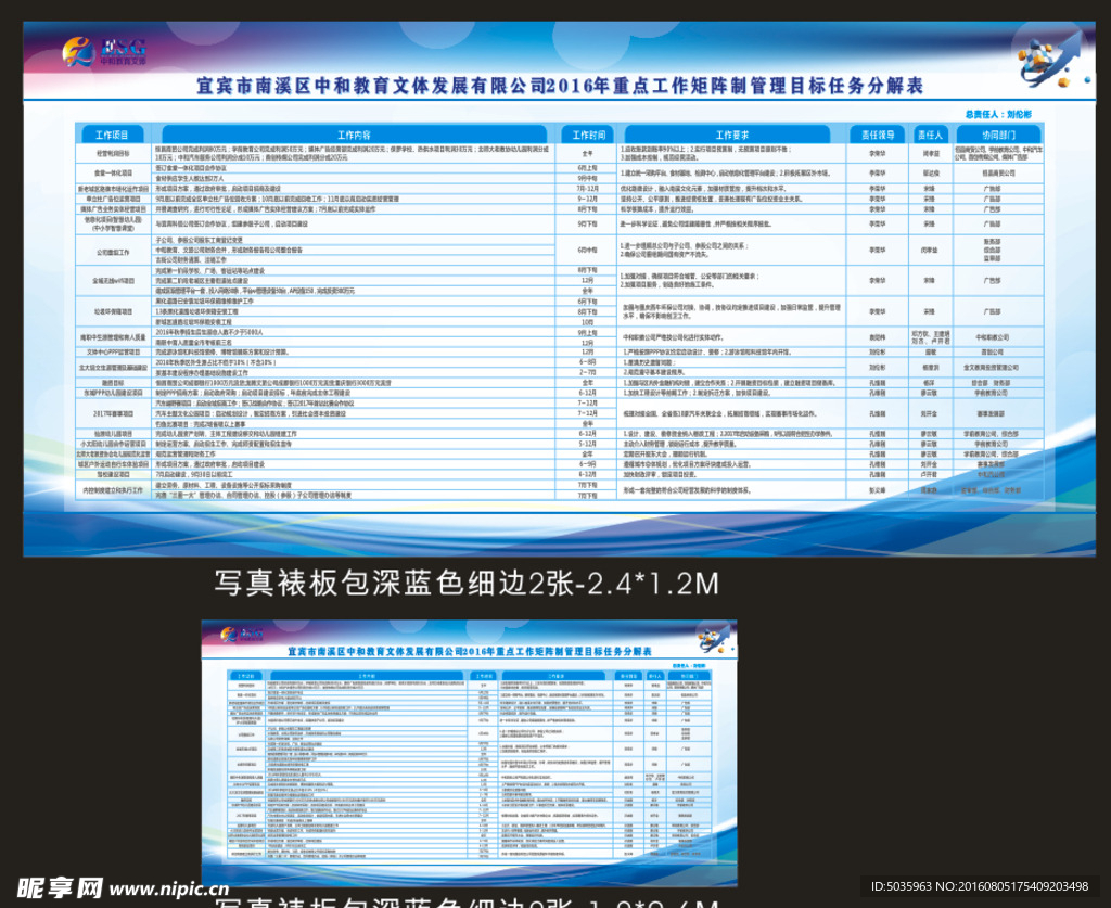 公司任务分解表