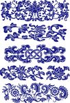 矢量青花瓷花纹背景底纹