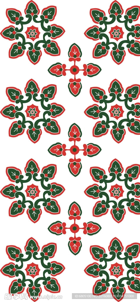 矢量循环花纹背景底纹