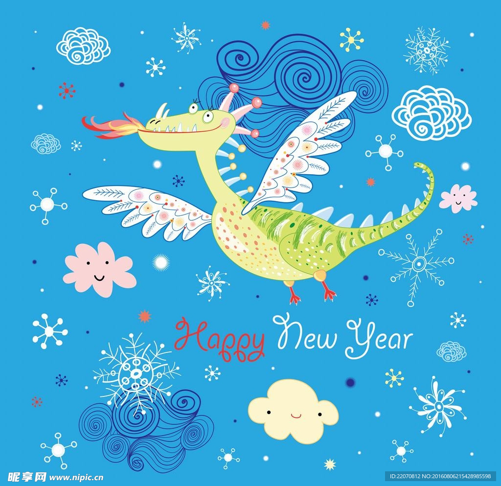 卡通龙花纹