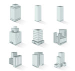 创意大厦3D图标矢量素材