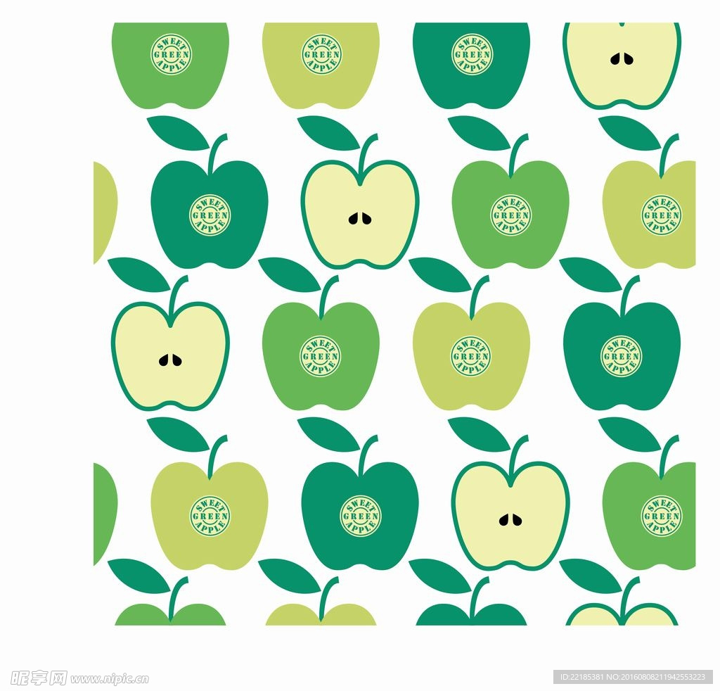 卡通苹果花纹