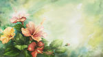 唯美油画牵牛花psd