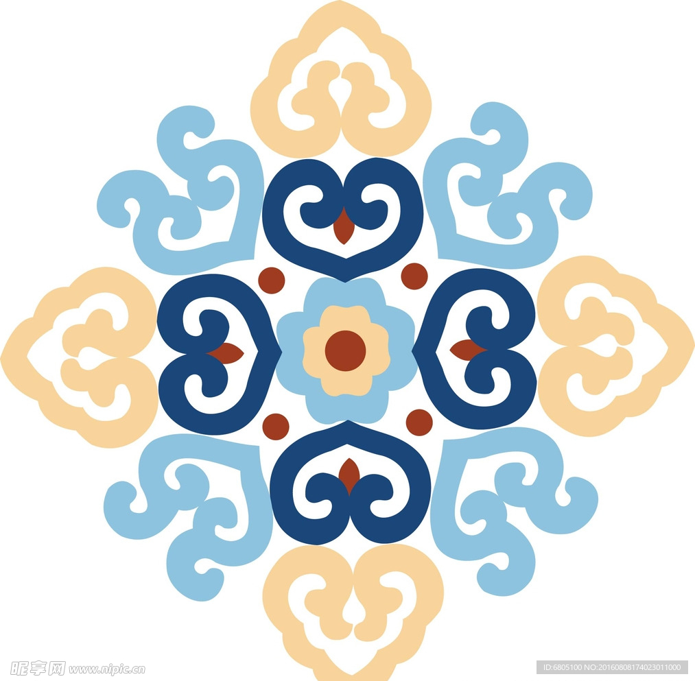 矢量盘子花纹背景底纹