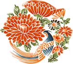 矢量盘子凤凰花朵背景底纹