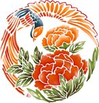 盘子花纹凤凰背景底纹
