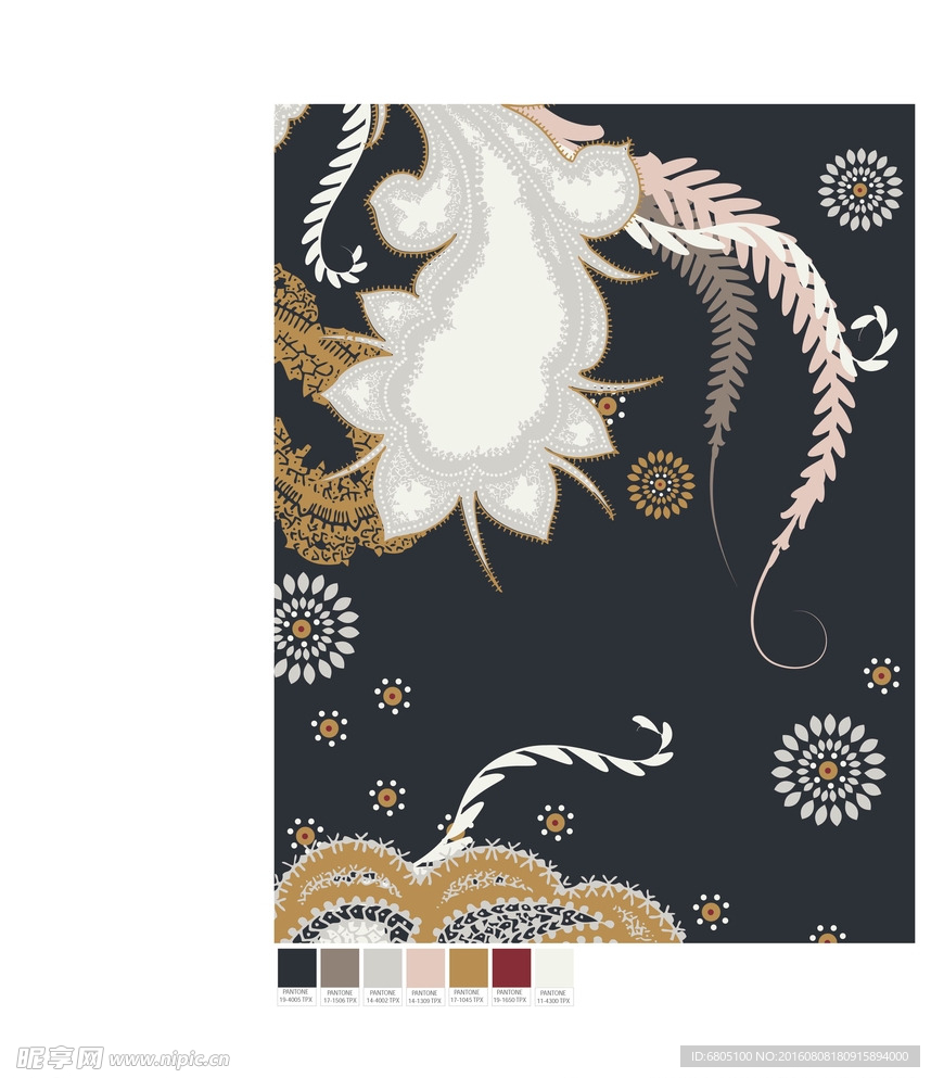 矢量循环花纹背景底纹