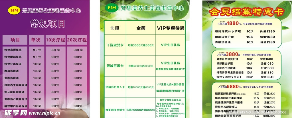 梵思美美容美体绿色背景