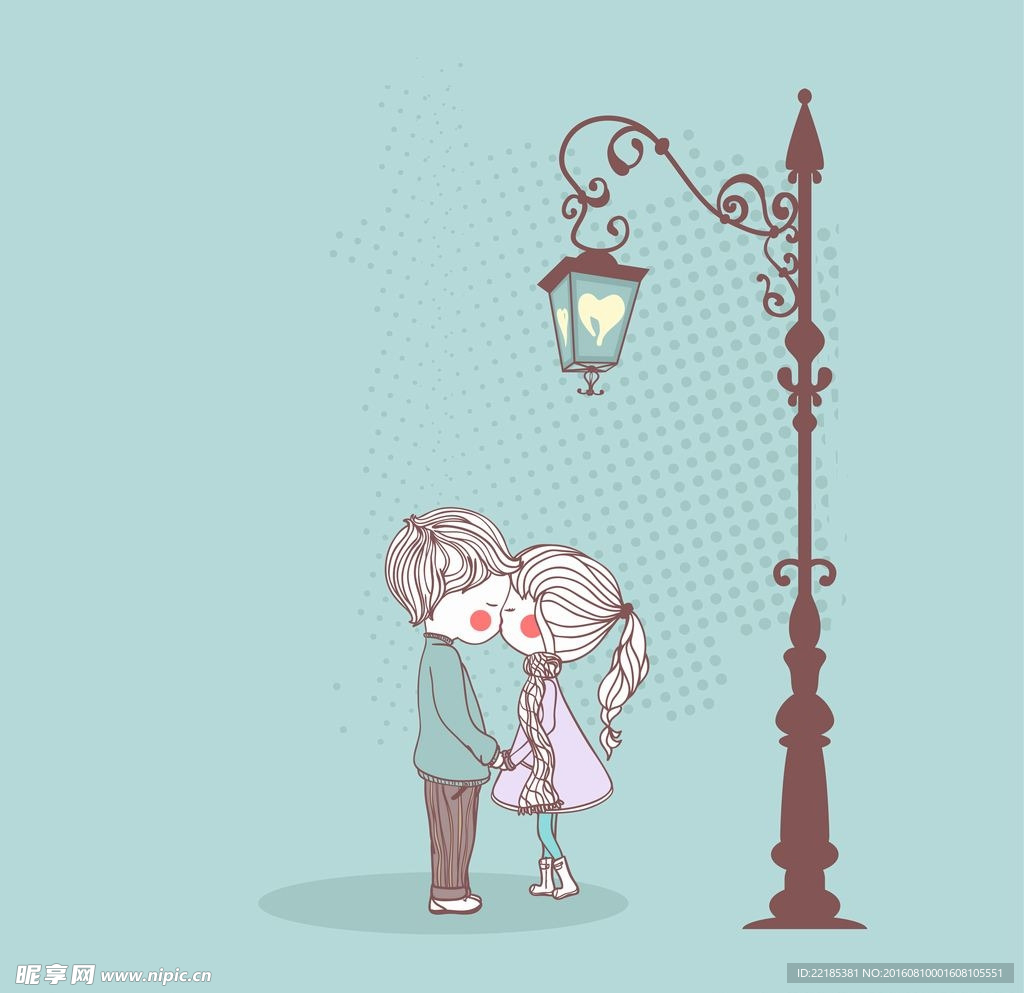 卡通情侣花纹