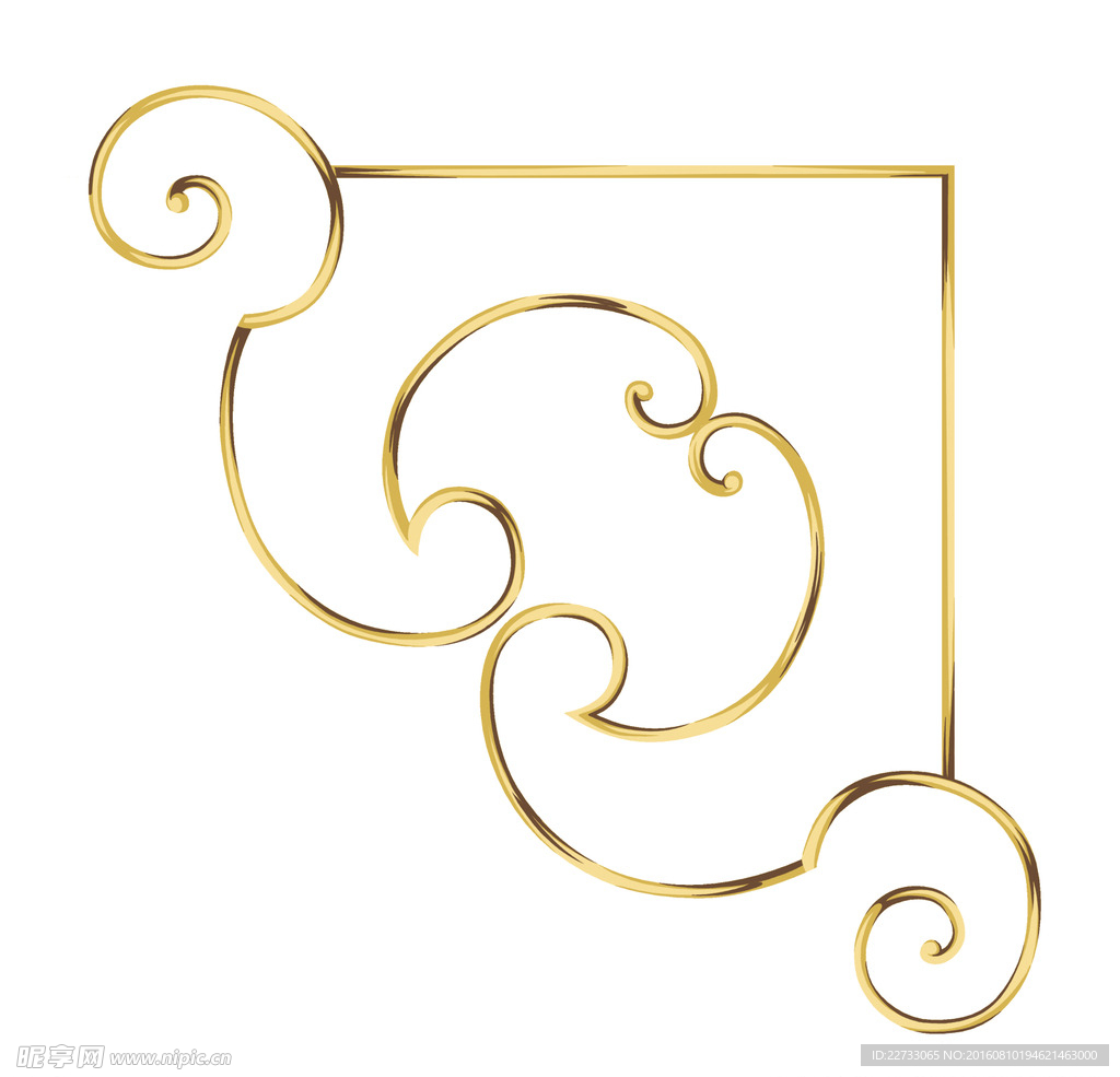 金色边框角花纹