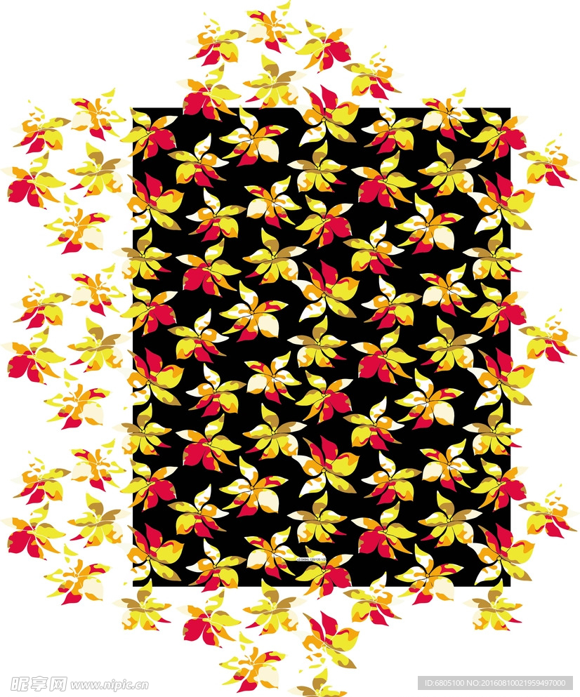 矢量循环花朵背景底纹