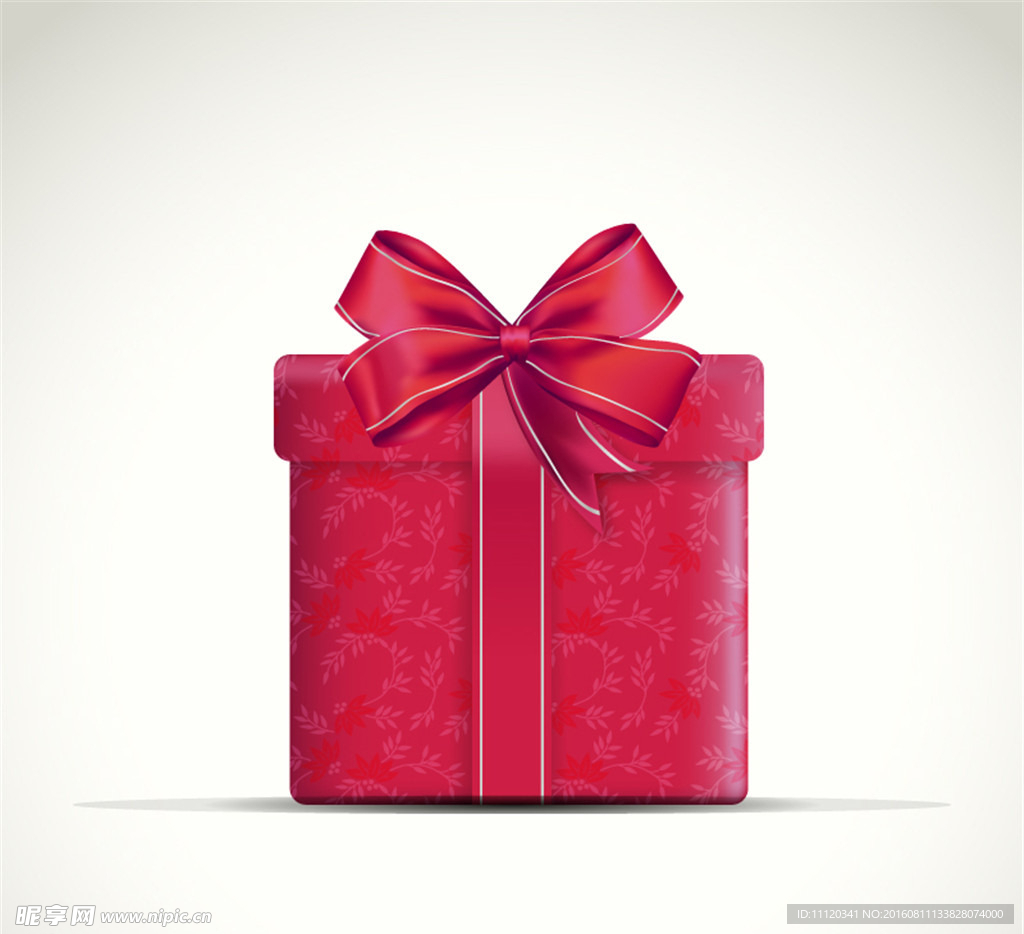 红色蝴蝶结礼盒矢量素材