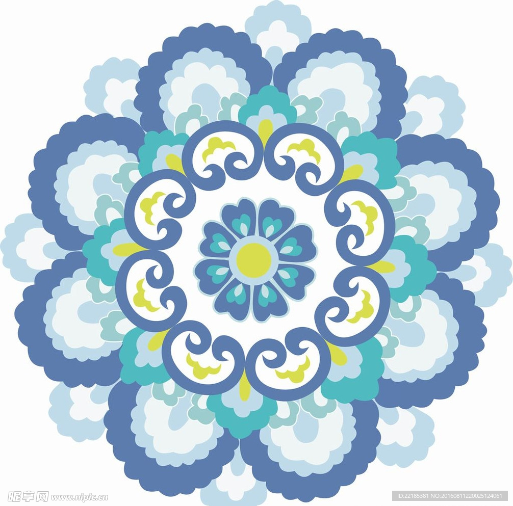 圆形雕花