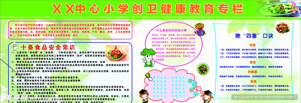 创卫宣传栏  健康教育宣传