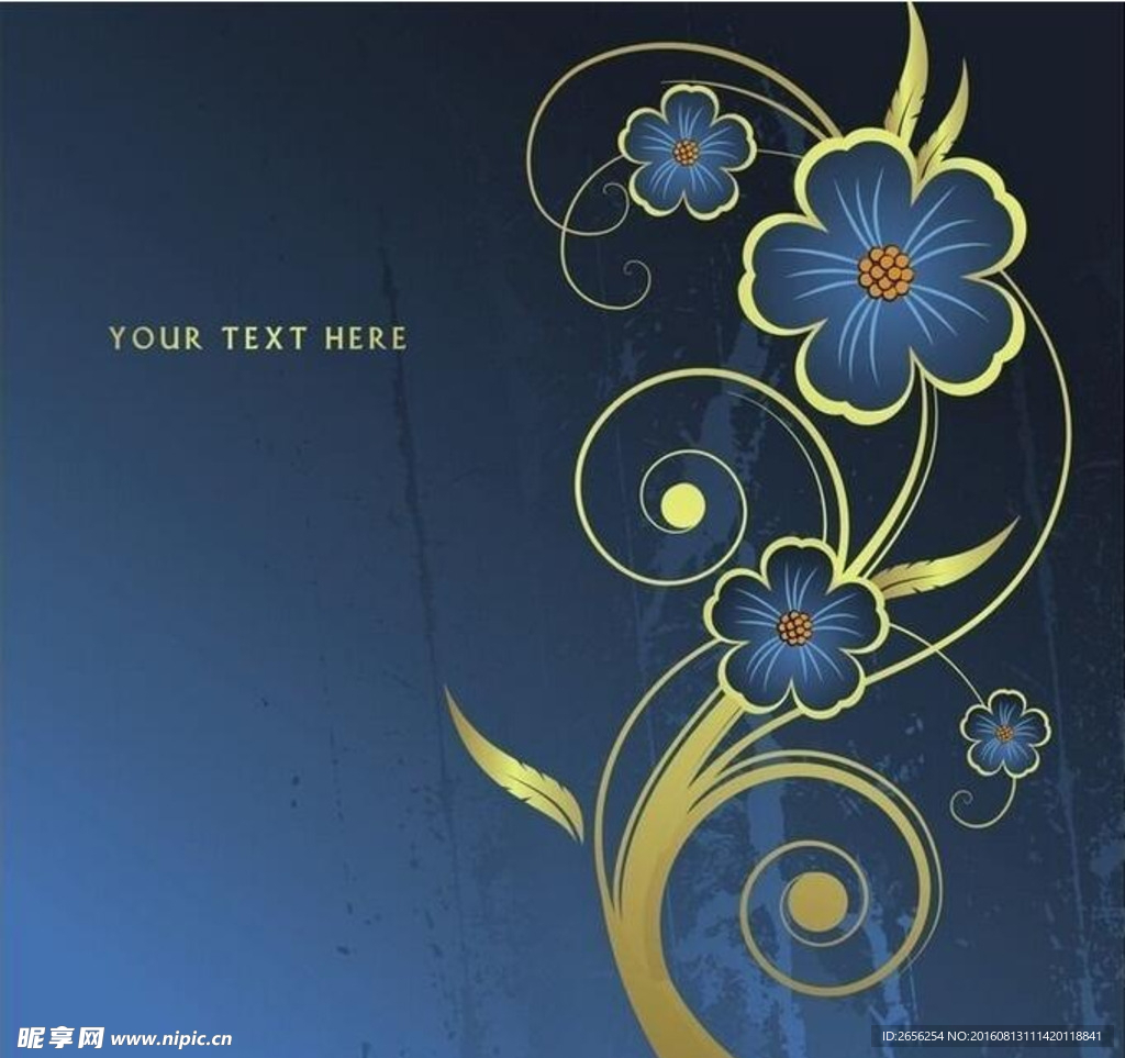 矢量卷草漂亮花纹