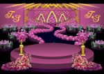 粉紫色婚礼舞台效果图