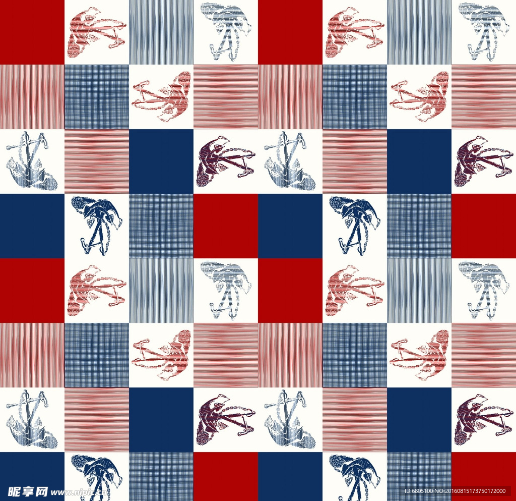 矢量循环方格背景底纹