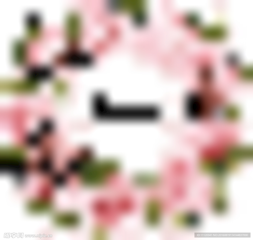 粉色玫瑰花花环矢量素材