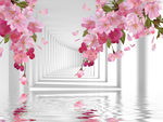 3D立体红色花背景墙图案
